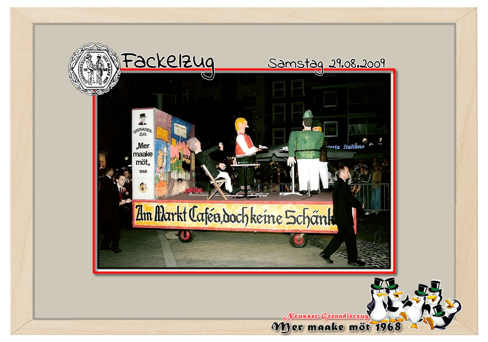 Fackel 2009: Schützenfest nur noch Heißgetränke? ...Am Markt Cafès, doch keine Schänke!
